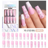 Press on nails fake nail patch extension nail Spice Girl medium rectangle removable 24 pieces with drill manicure