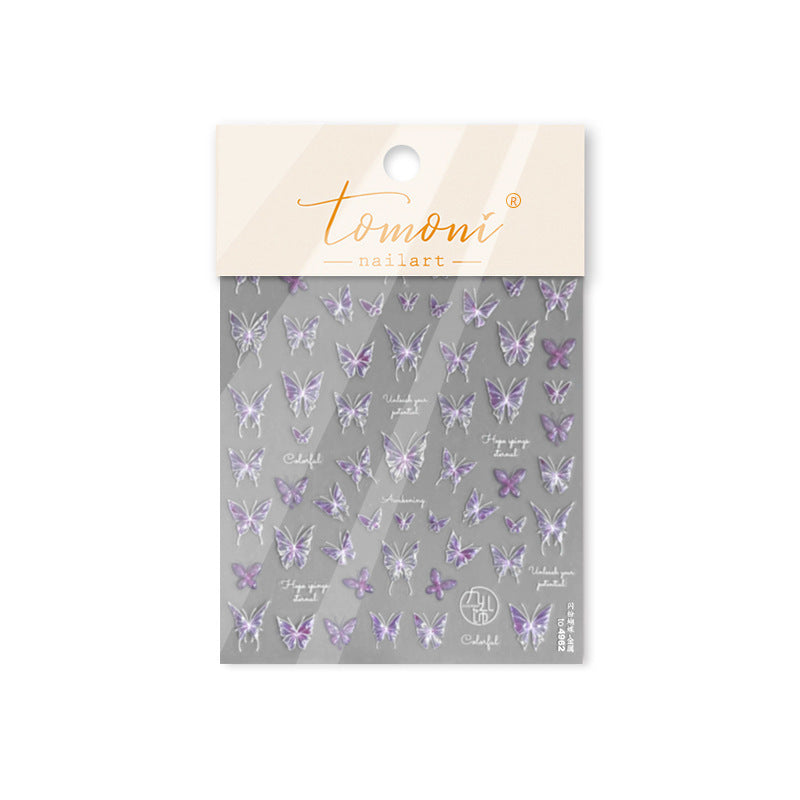 365nails: 홀로그램 청록 나비 – 네일 아트 스티커