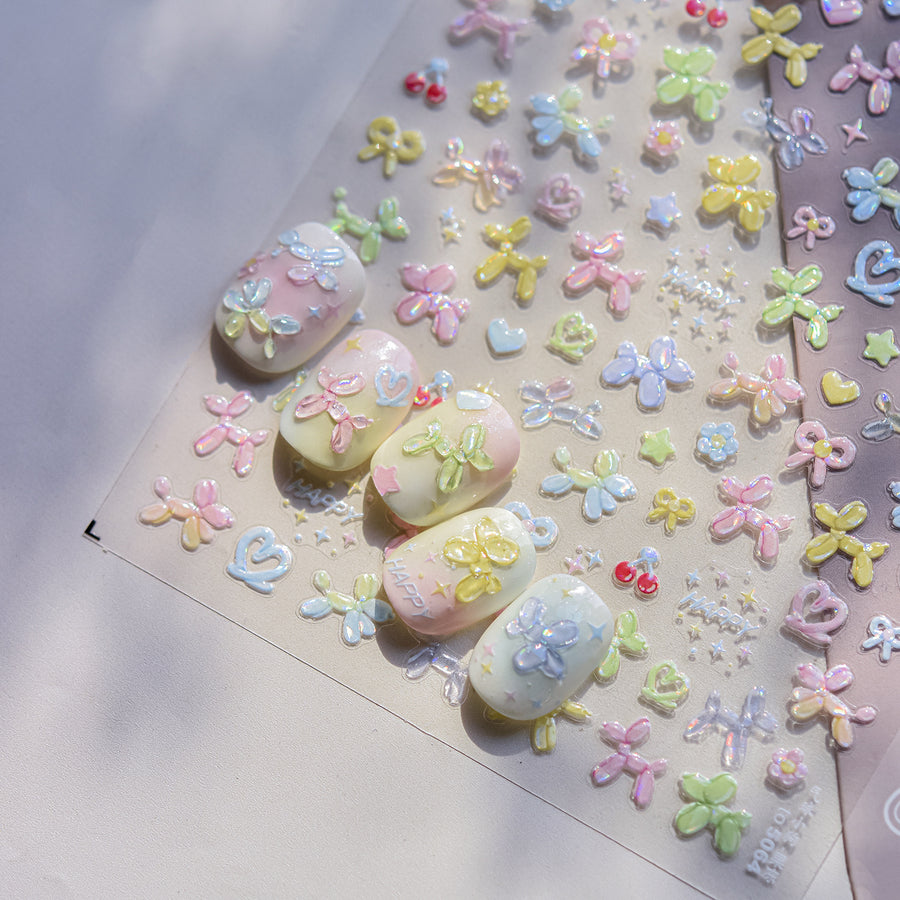 Jelly Bear Collection: "Pastel Sweet" – 3D Jelly Nail Sticker