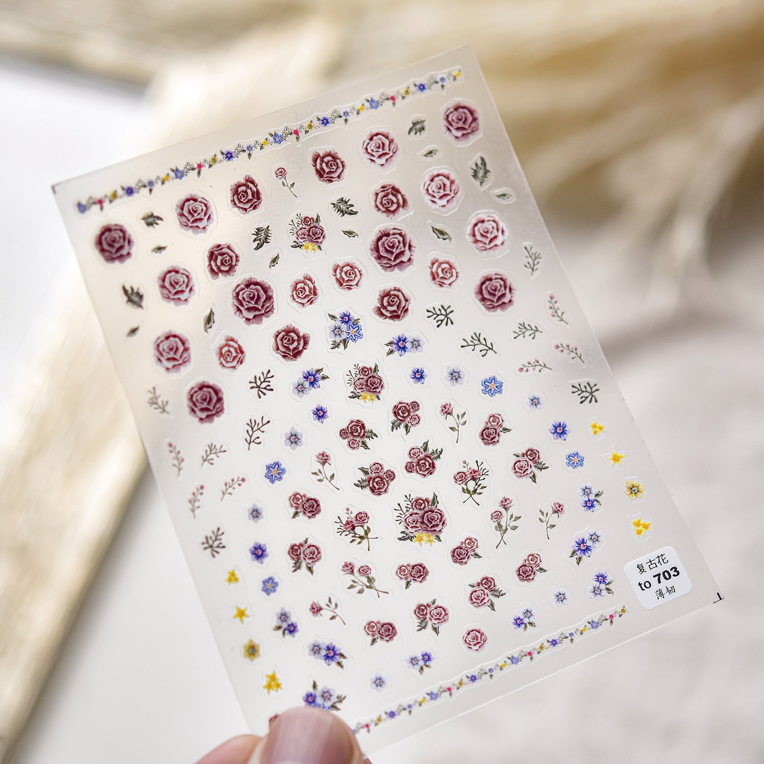 365nails: "Rose Aquarelle Rose" – Autocollants Nail Art