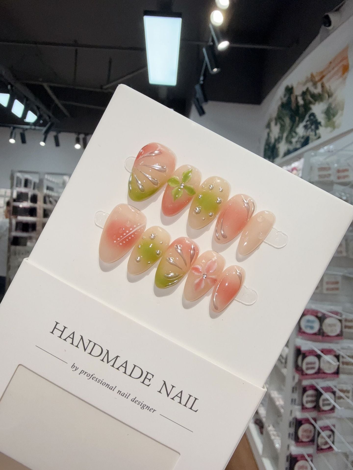 365nails: "Pastel Whisper" – 3D Floral Handmade Almond Nails