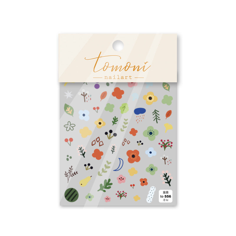 Colorful Daisy Nail Stickers – 5D Embossed Small Floral Set