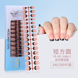 Nail Tips New  French press on nails 240 pieces boxed fake nail manicure work in progress matte full sticker French nail piece
