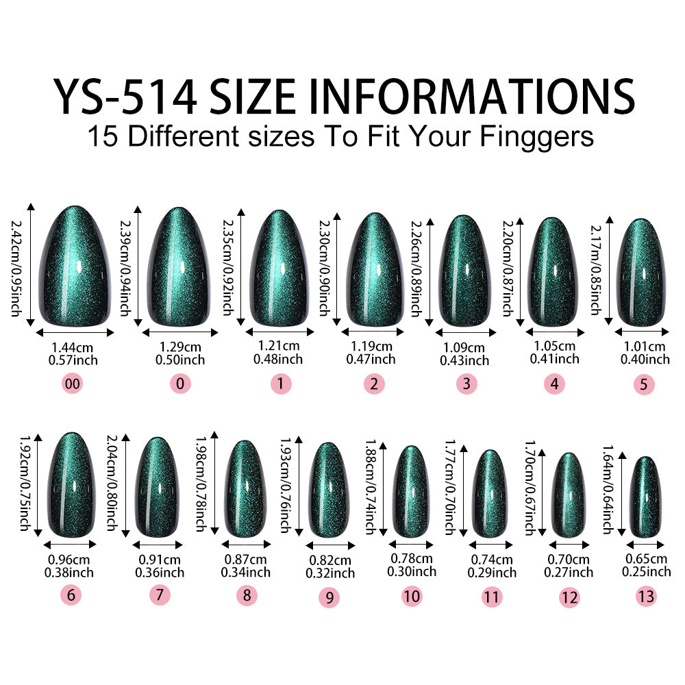 Purple Cat Eye Almond Press On Nails (MOQ=3)