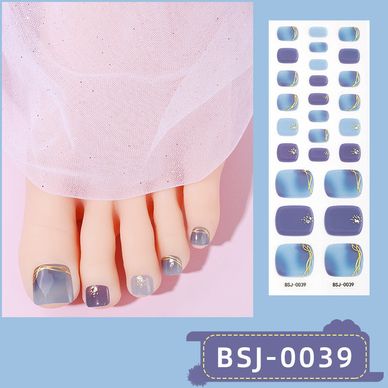 Semi-Cured Gel Nail Strips 3D Soft Glossy Toe Design (MOQ=3)