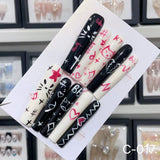 Extra Long 5.5cm Water Pipe Press-On Nails | Handmade Collection | Round Shape