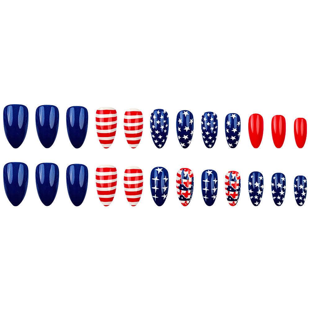 365nails: Independence Day Dazzling Star-Stripes Press-On Nails