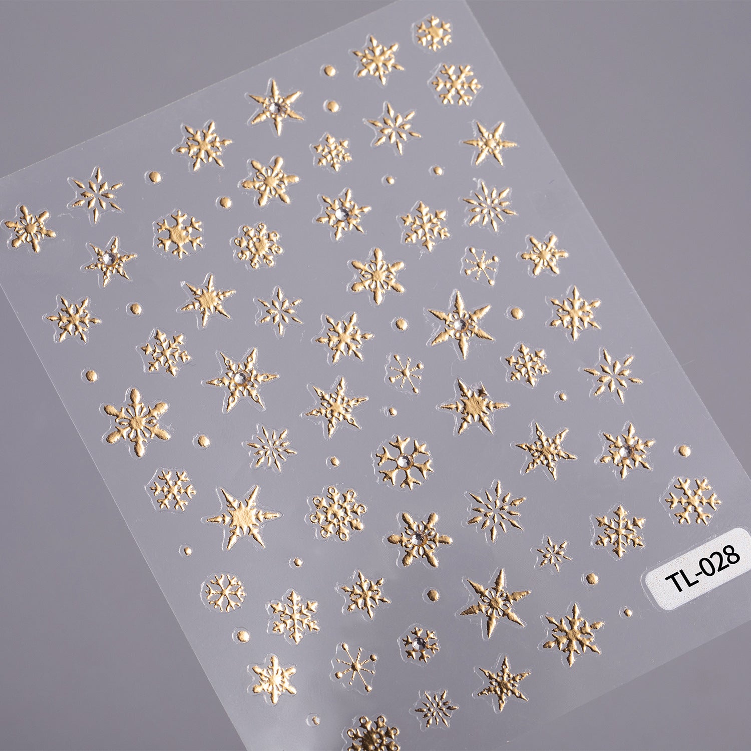 Sticker pour ongles flocon en cristal diamant argenté 5D en relief — estampage à chaud, DIY (modèle TL)