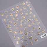 Crystal Diamond Hot Silver Snowflake Nail Art Sticker 5D Embossed Three-dimensional Hot Stamping Snowflake DIY Nail Sticker Jewelry TL
