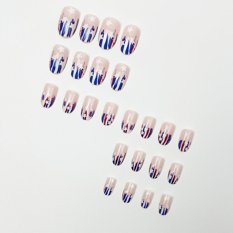 365nails: "Liberty French" – Flag Canton & White French Oval Nails