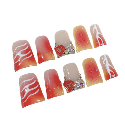 Europe and the United States   Duckbill Shape nail spray gun gradual change blush nail ice through hand wear nail factory wholesale｜365nails