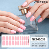 Semi-Cured Gel Nail Strips Pure Color Vibrant Multi-Shade Glossy Set (MOQ=3)