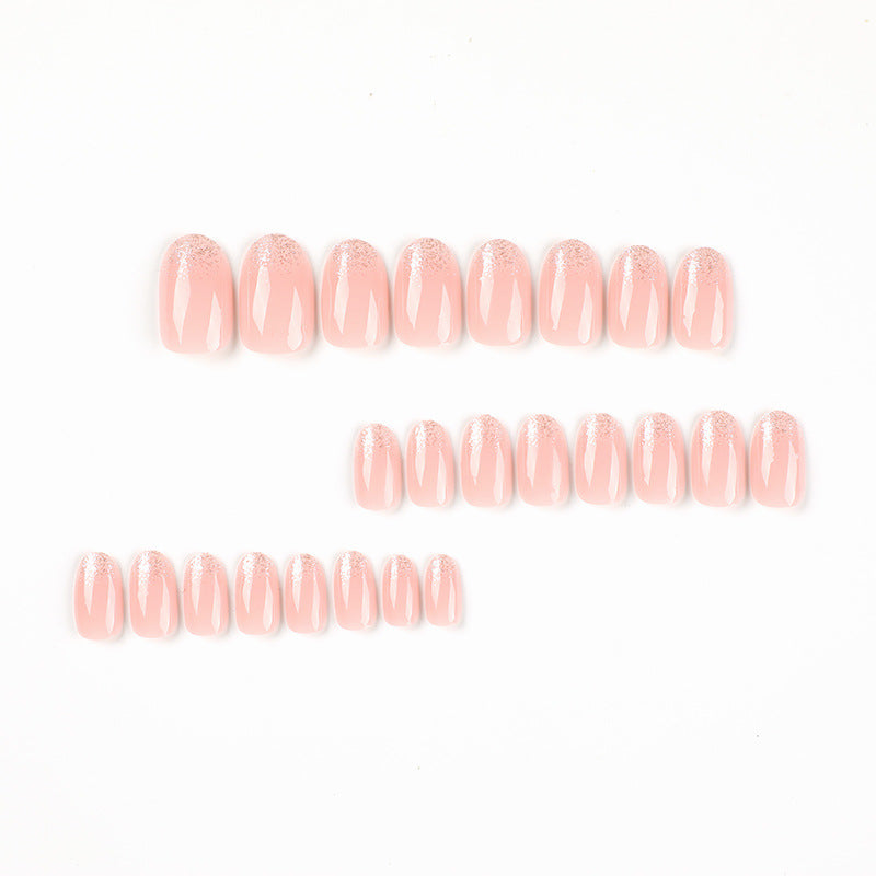 短款橢圓亮粉法式成品甲片 批發｜365nails