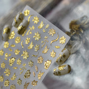 365nails: "Gold Embossed Floral Sticker Set"