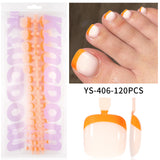 press on nails and toe advanced  French foot nail simple and seamless fuel injection full sticker 120 finished nail pads