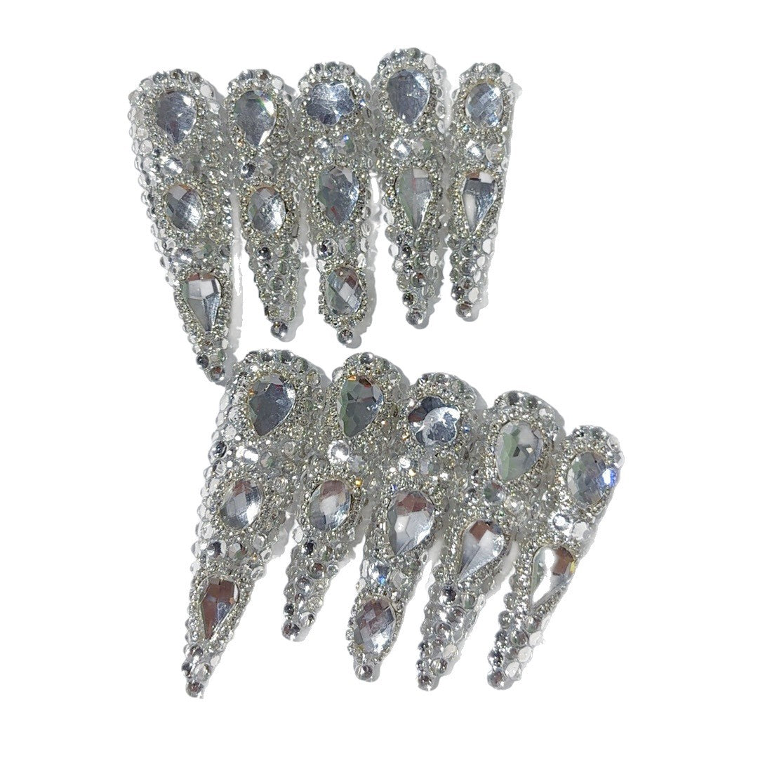 Full Crystal Extra Long Press On Nails