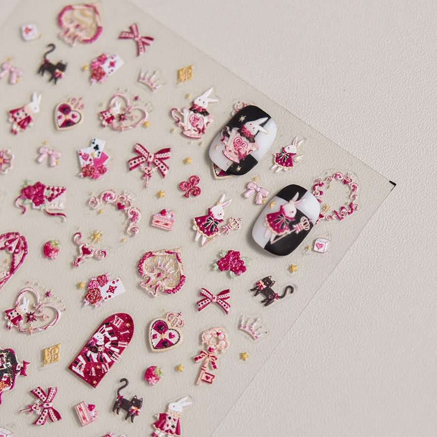 365nails: "Red Rose Kawaii Bunny" – Nail Art Stickers