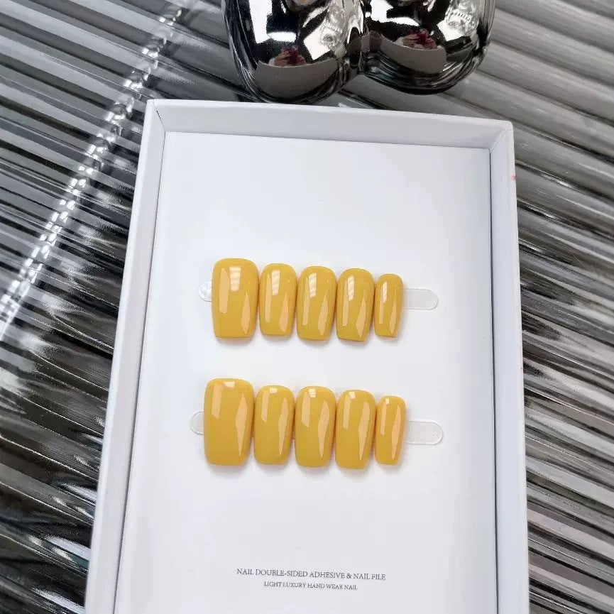 The Essential Solids | Short Medium Square | Handmade Press-on Nails