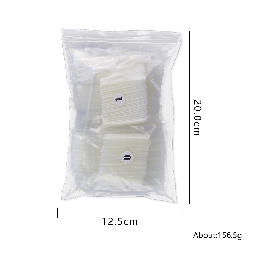 新款加長牛仔風甲片，XXXL 透明平頭法式半貼甲片 (MOQ=3)