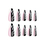 Arte de uñas moderno con uñas postizas francesas, película de ballet, uñas postizas prensadas | 365nails