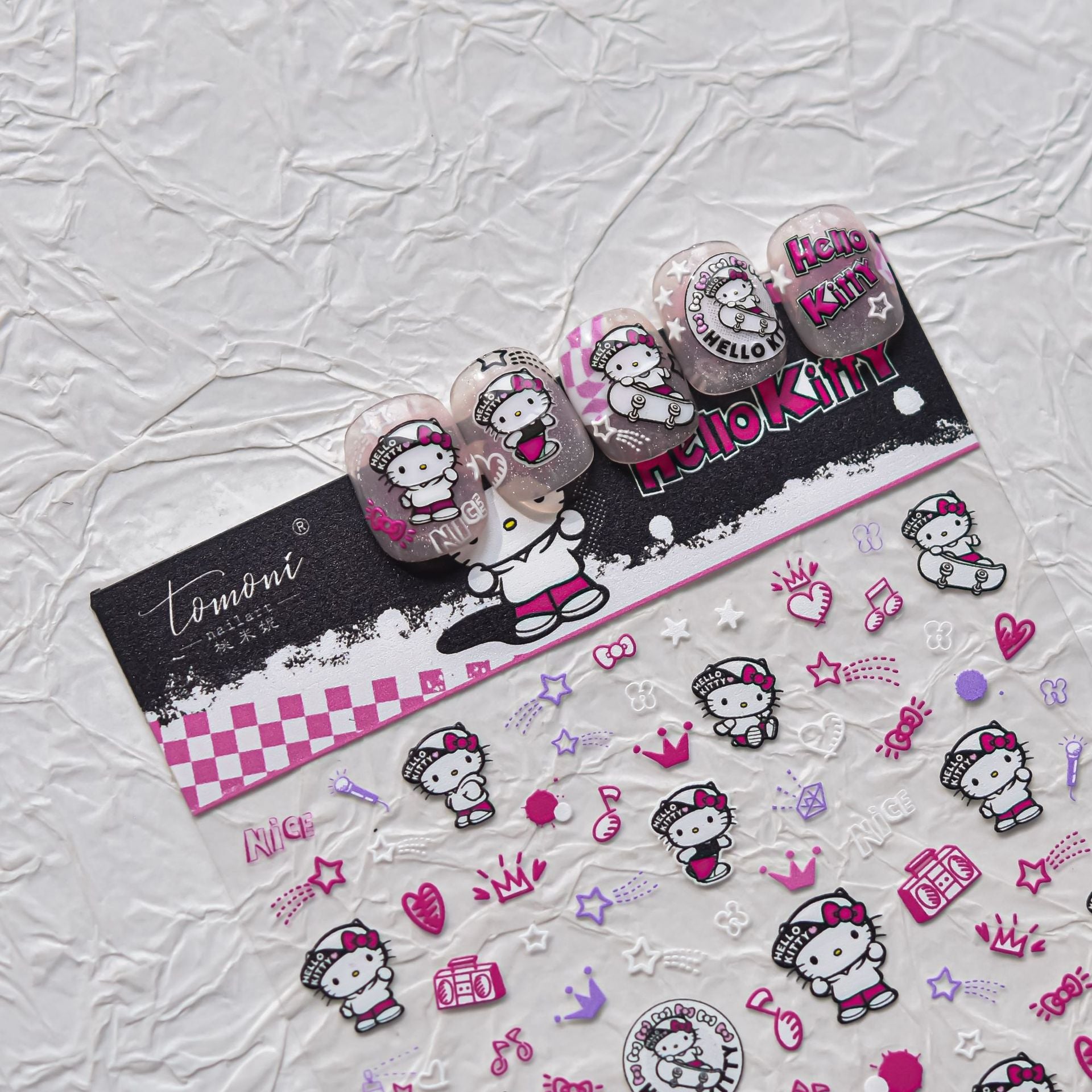 365nails: "Hello Kitty Pink Cute" – nail art stickers