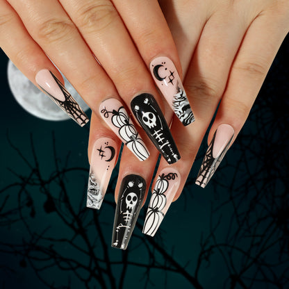 Halloween Wear Nail 3D Three-dimensional Nail Art False Nails  Spider Bat Nail Sheets Wholesale｜365nails