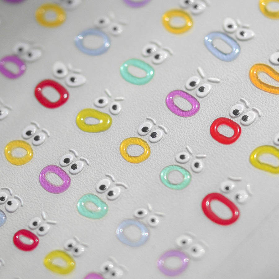 Googly Eyes Jelly Collection: "Silly Fun" – 3D Embossed Nail Sticker