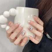 365nails: "Silver Lining" – 3D Gem & Glitter Handmade Almond Nails