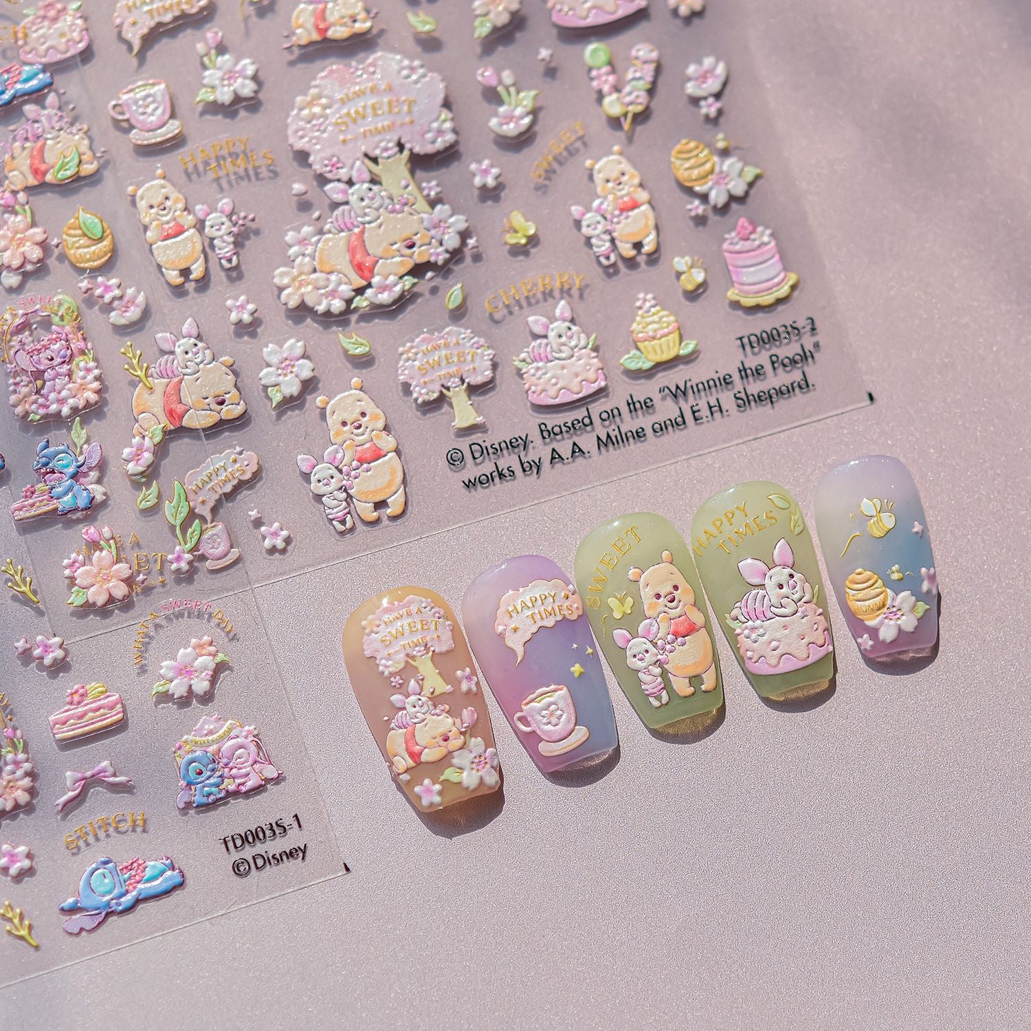 365nails : « Disney Stitch et Angel Sakura » – Stickers de nail art