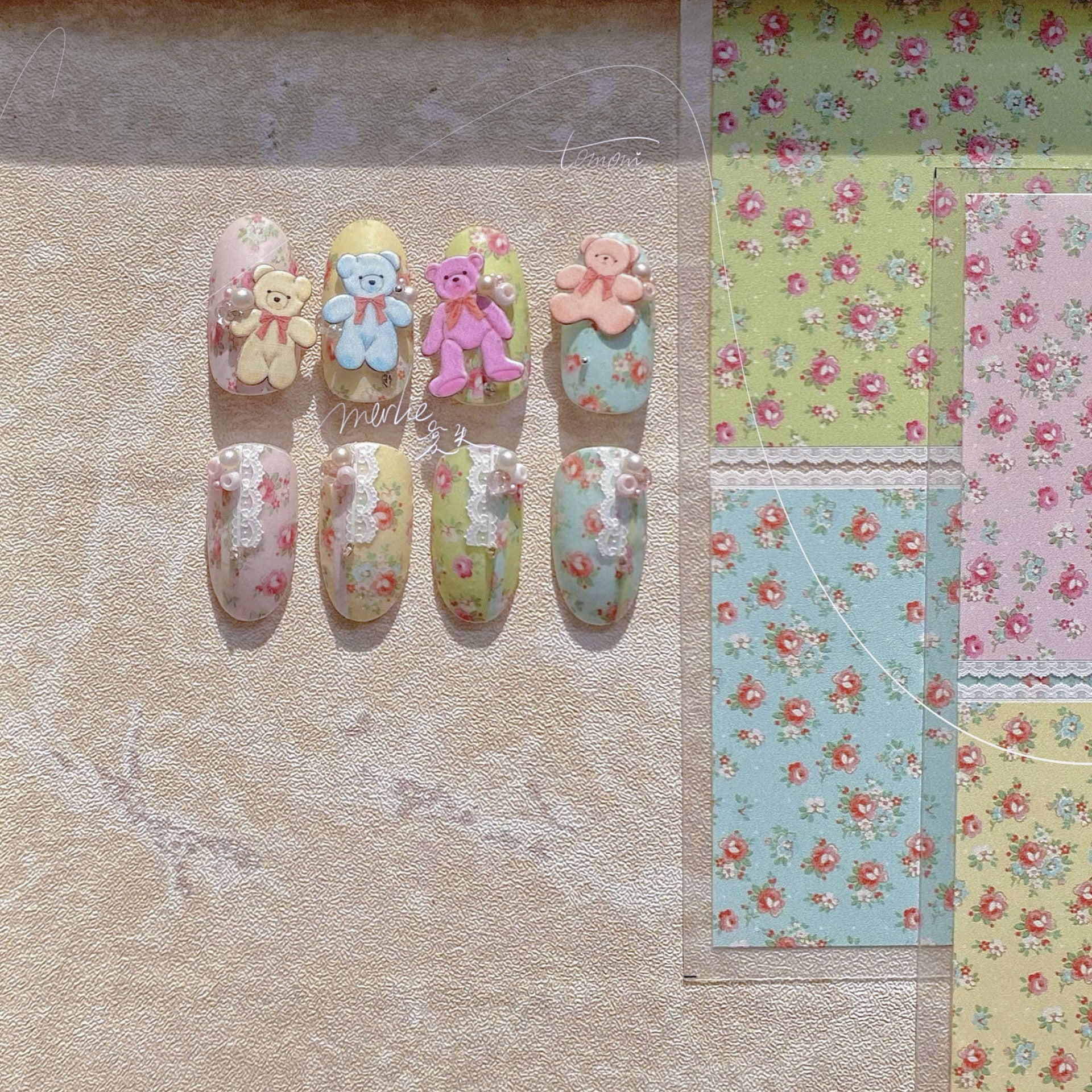 365nails: "Vintage Pink Rose" – nail art stickers