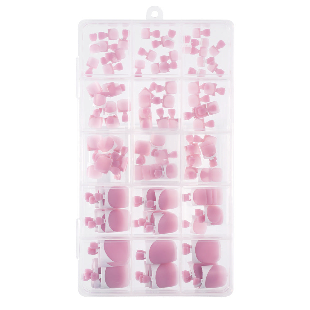 Nail Tips Press-on toenails French Short Foot Nail Nude Traceless Prefabricated (MOQ=3)