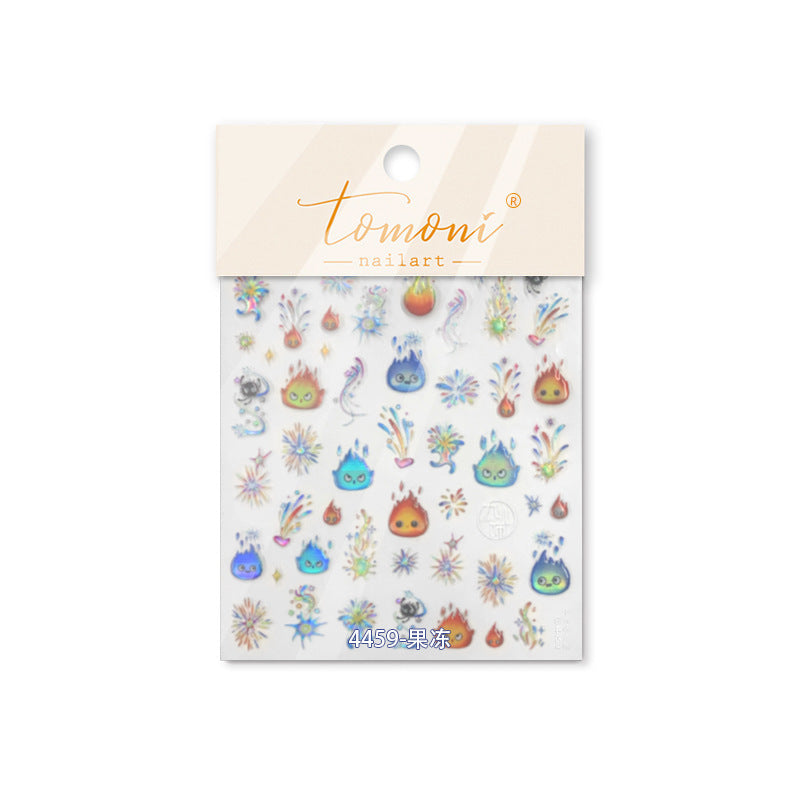 365nails : « Jelly Holographic Fire Sprite & Fireworks » – Autocollants pour ongles