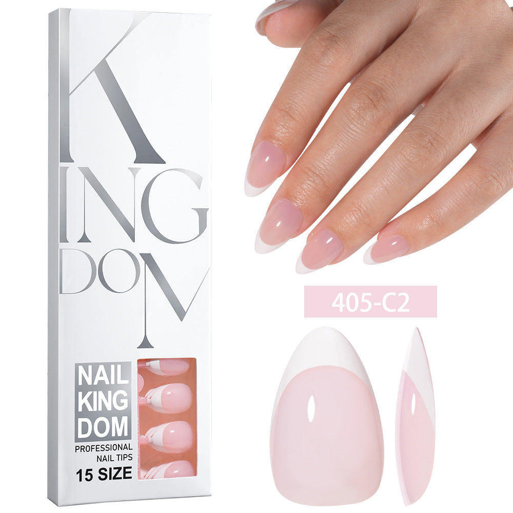 Hot-selling French-style armor, simple spray oil-shiny patch manicure removable trapezoidal nail piece 120 pieces in a box