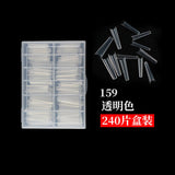 Nail Tips Press on nails piece, denim nail 240 pieces, boxed extended trapezoidal seamless transparent semi-patch nail piece