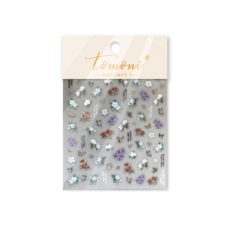 Vintage Enamel Flower – Retro Elegant Nail Art Set