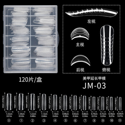 Nail Tips Extension nail mold wholesale, new boxed transparent paperless fast phototherapy nail crystal extension nail mold
