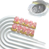 Pink Yellow Floral Jelly Press On Nails