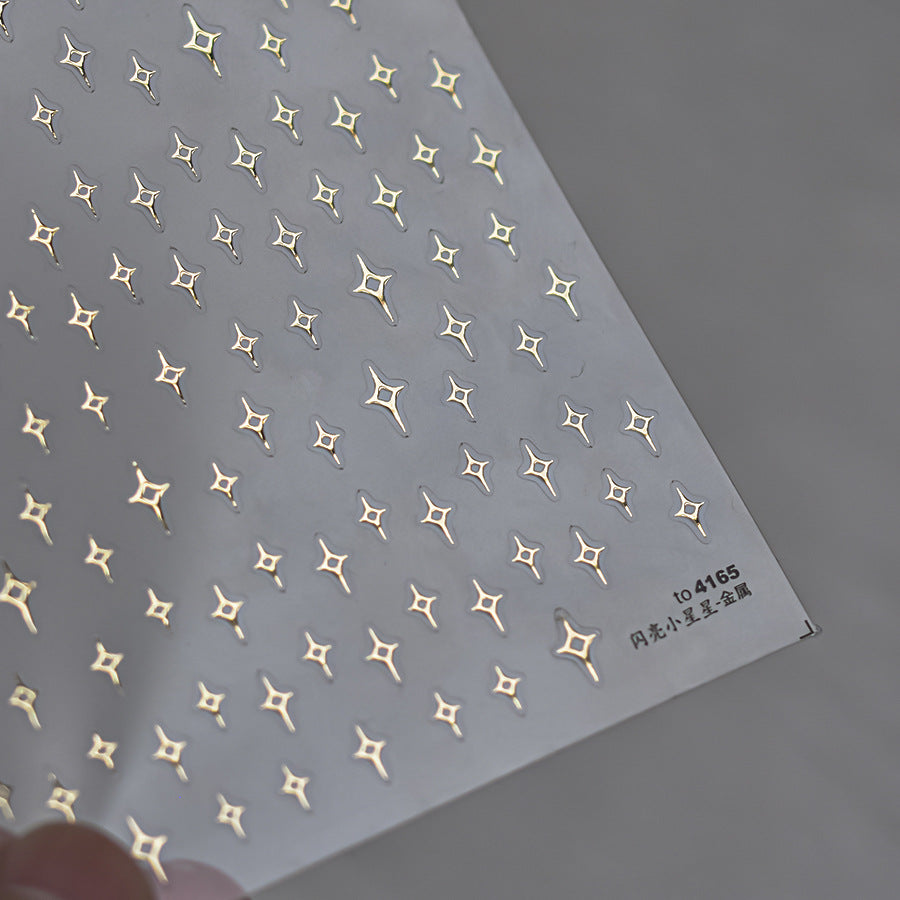 365nails: "shiny gold starburst metal set" – Nail Art Stickers