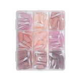 Nail Tips explosion French press on nails multi-color Jiugongge nude nail art trapezoidal removable fake nail piece wholesale women