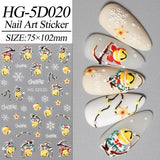 Christmas atmosphere nail art sticker 5D relief three-dimensional Santa Claus Elk nail sticker jewelry HG model