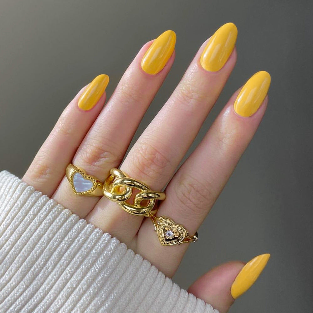 Factory direct sales wearing nail Yiwu manicure 24 pieces short round nail piece solid color simple fake nail wholesale