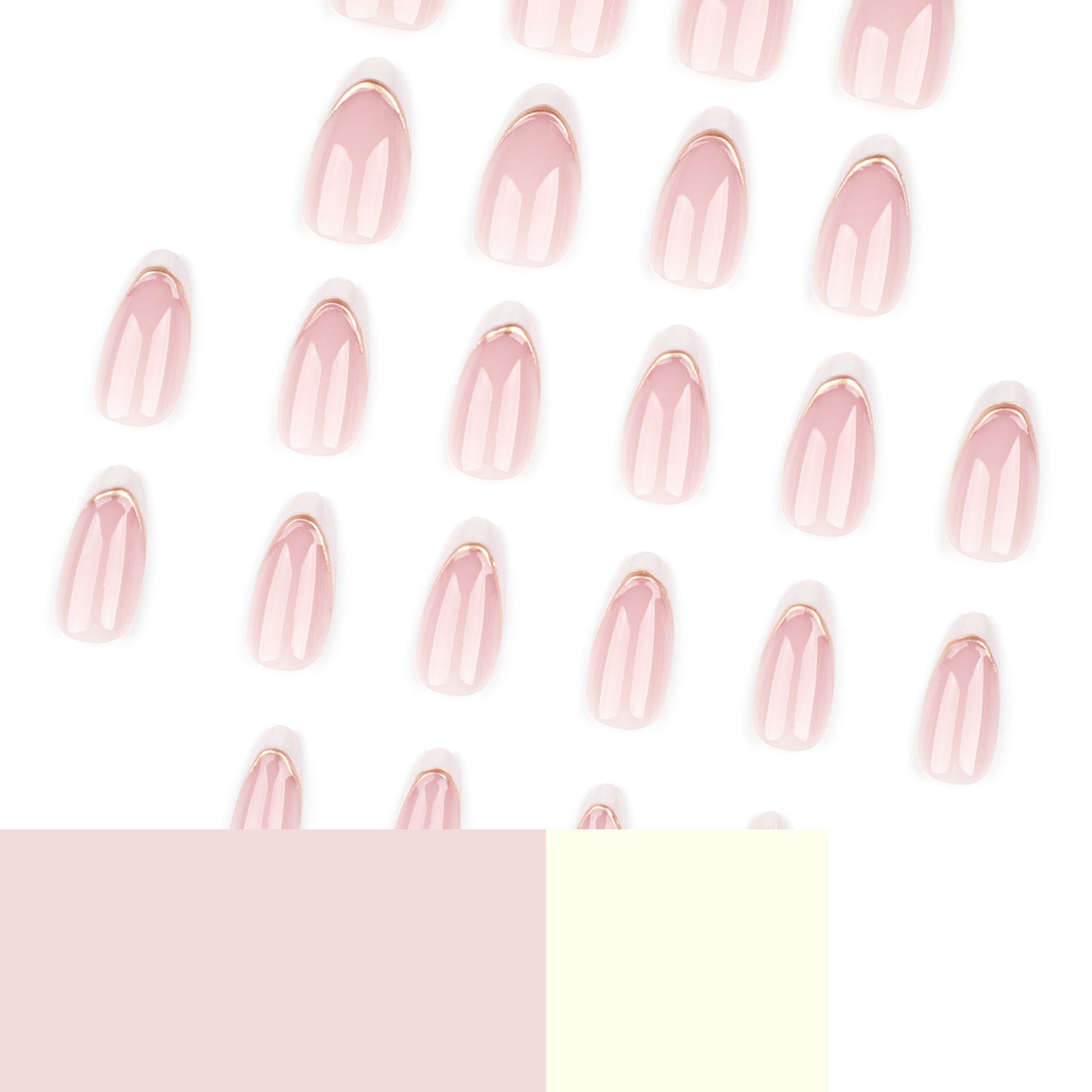 Manicura francesa blanca sencilla con rayas doradas 3D, acabado extraíble | 365nails
