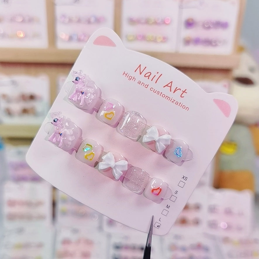 Pony Poly 可愛兒童穿戴甲（蝴蝶結與愛心）