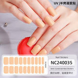 Semi-Cured Gel Nail Strips Pure Color Vibrant Multi-Shade Glossy Set (MOQ=3)
