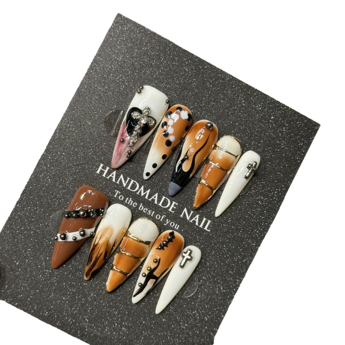 365nails: "Caramel Dream" – 3D Bear Handmade Almond Nails
