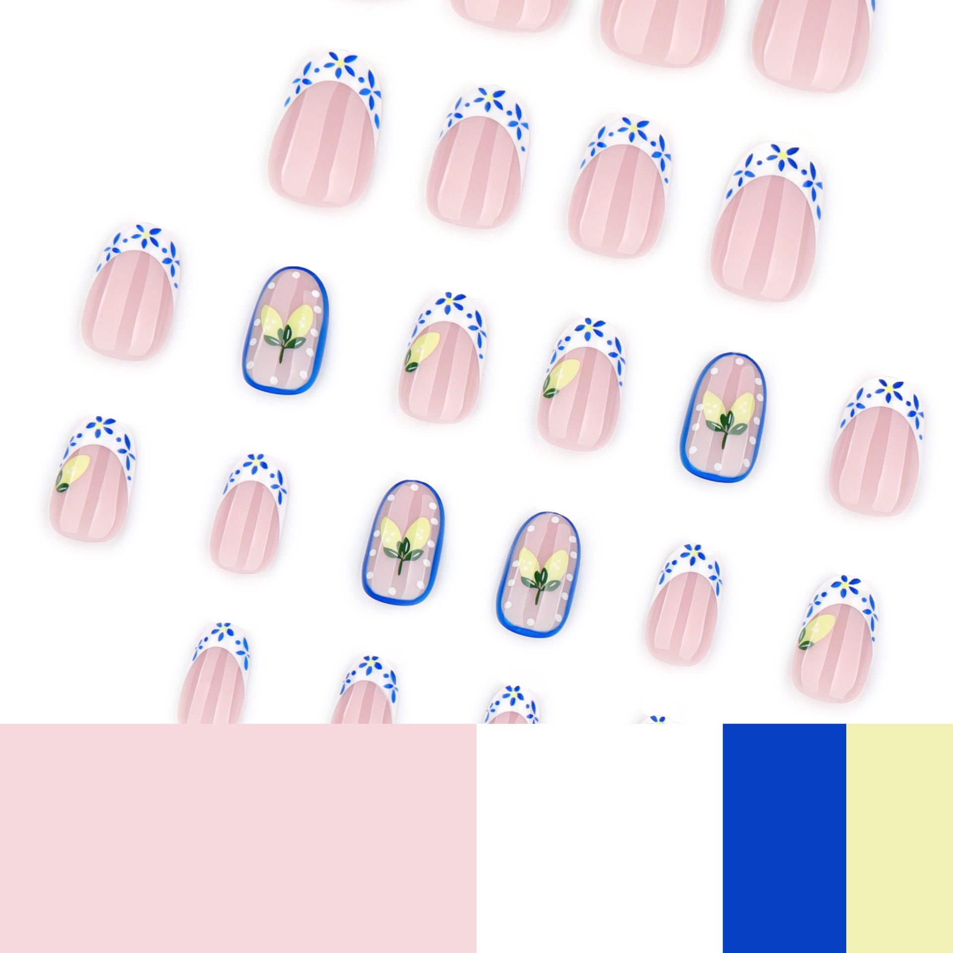 "Summer Lemon & Daisy" - Precision Crafted Press-On Nails