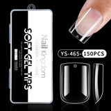 Nail Tips Full number of special nail pads for nail salons, transparent and seamless 150 pcs, boxed press on nails pads, almond trapezoidal fake nails.