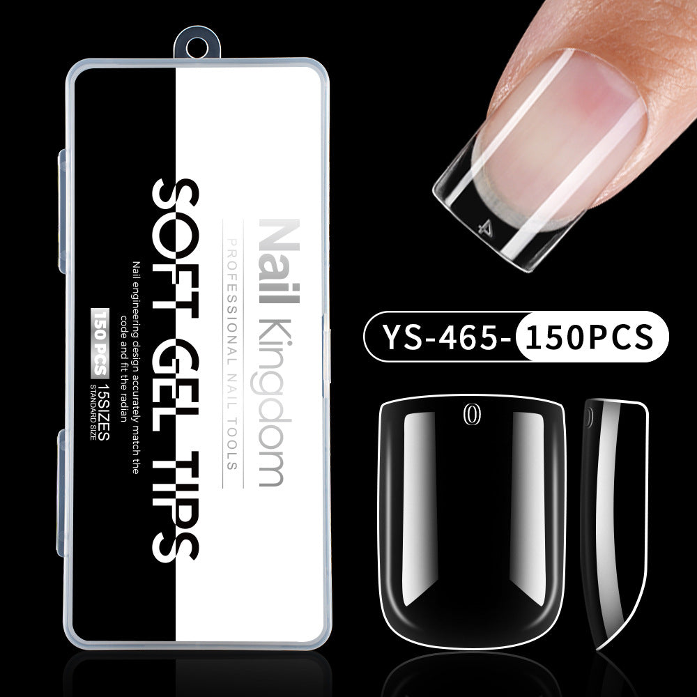 Nail Tips Full number of special nail pads for nail salons, transparent and seamless 150 pcs, boxed press on nails pads, almond trapezoidal fake nails.