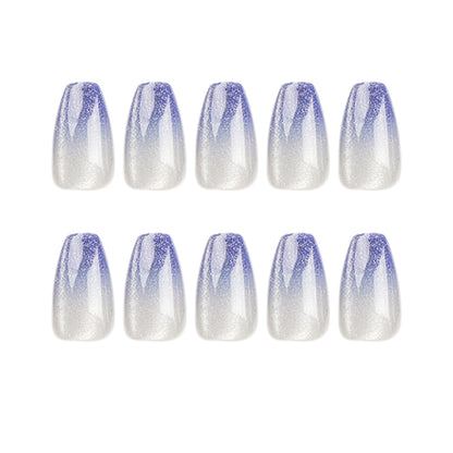 Blue gradual change cat eye senior   simple nail piece ballet nail type nail piece ｜365nails
