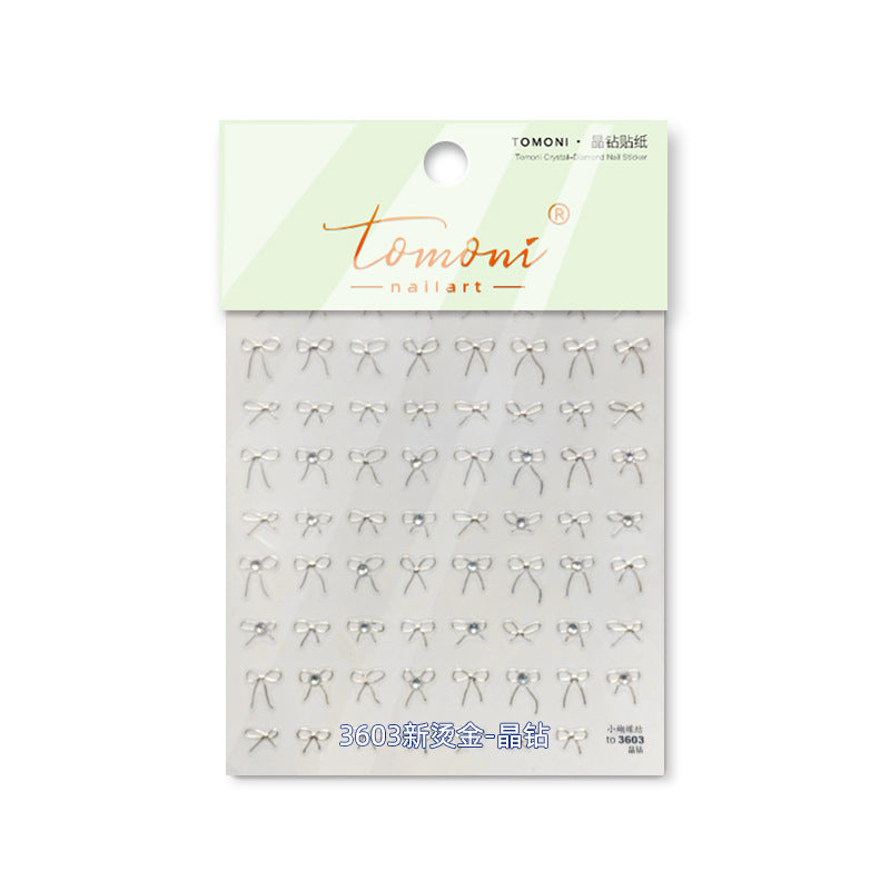 Holographic Bow: "Iridescent Pink Crystal" – 3D Nail Sticker